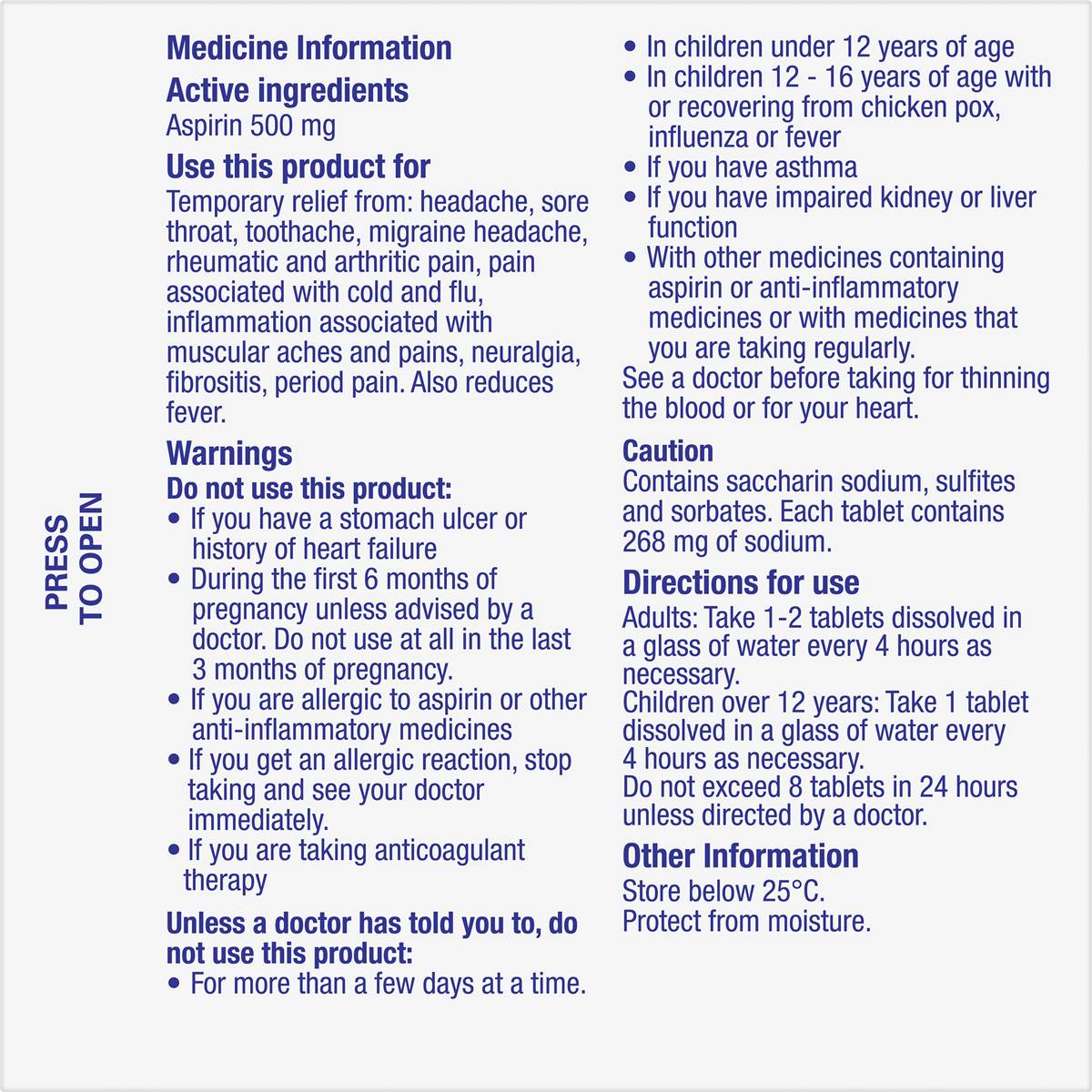 Aspro Clear Extra Strength Pain Relief Soluble Tablets 16 Pack