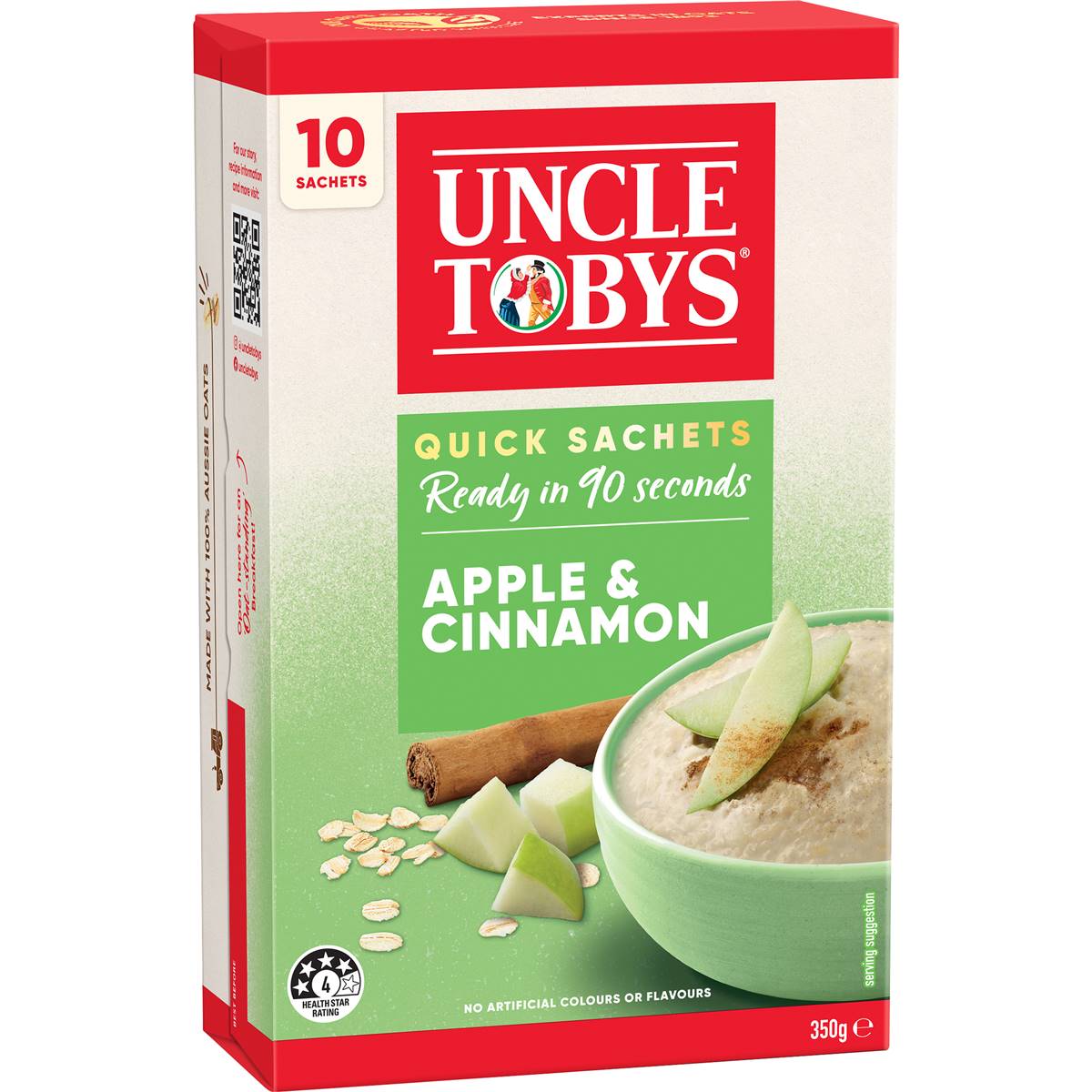Uncle Tobys Oats Quick Sachets Apple & Cinnamon Porridge 350g