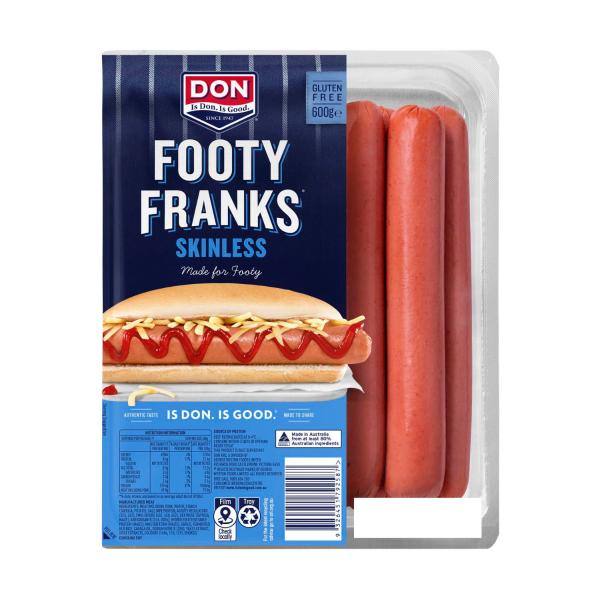 DON FOOTY FRANKS SKINLESS 600G