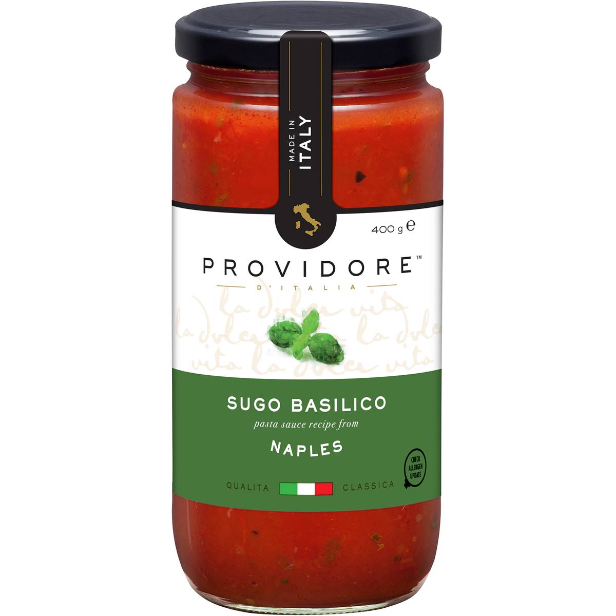 Providore Premium Sugo Basilico Pasta Sauce 400g
