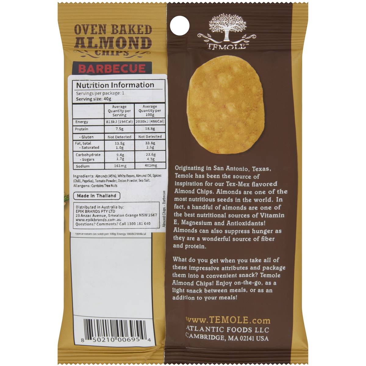 Temole Almond Chips BBQ 40g