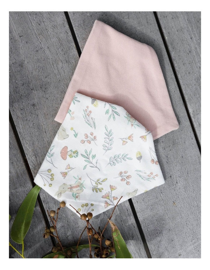 Harvest Bunny Jersey Bib 2 Pack in Pink