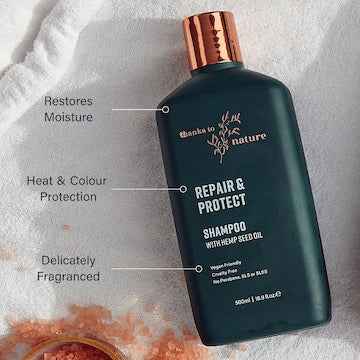 Thanks To Nature Repair & Strengthen Shampoo Hemp Seed Oil For Damaged Hair 500mL