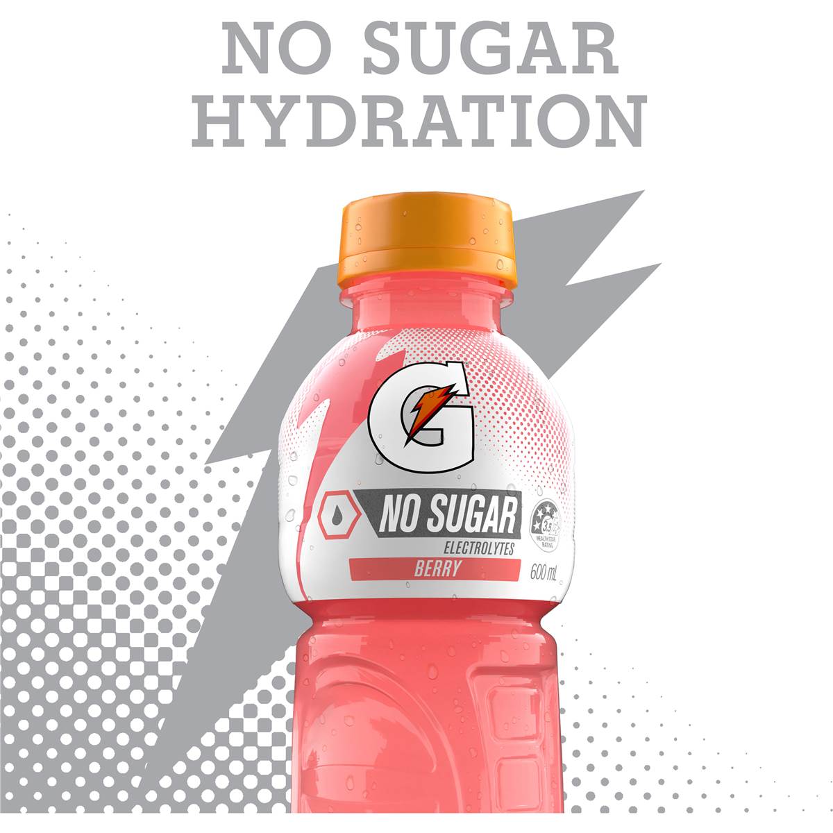 Gatorade Sports Drinks Sugar Free Berry Electrolyte Hydration Bottle 600ml