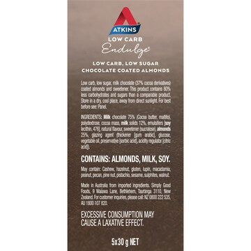 Atkins Endulge Chocolate Coated Almonds 5 pack