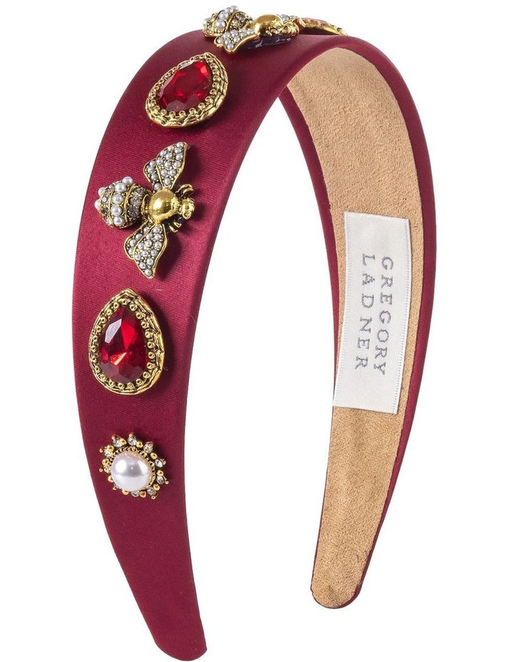 Bee Headband in Burgundy