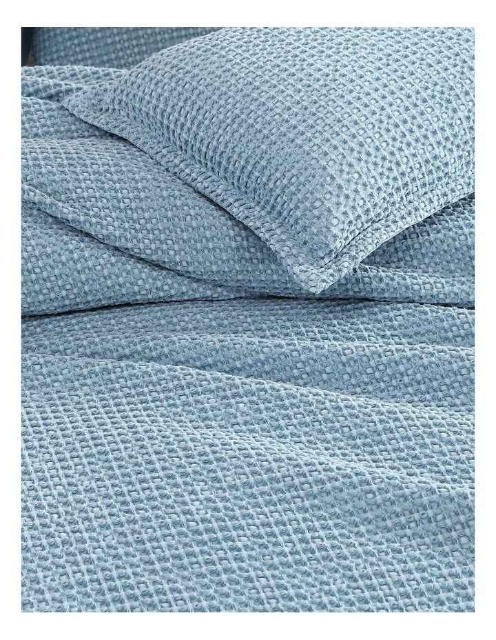 Urban Waffle Quilt Cover Set in Steel