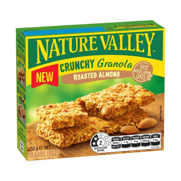 NATURE VALLEY CRUNCHY GRANOLA BARS ROASTED ALMOND:.:252 GRAM