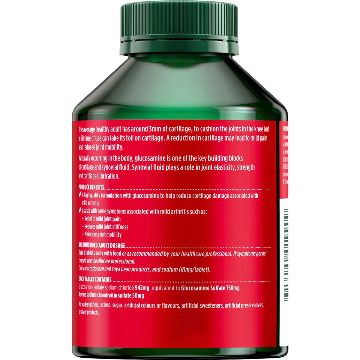 Nature's Own Glucosamine Sulfate & Chondroitin Tablets For Joints 200 Pack