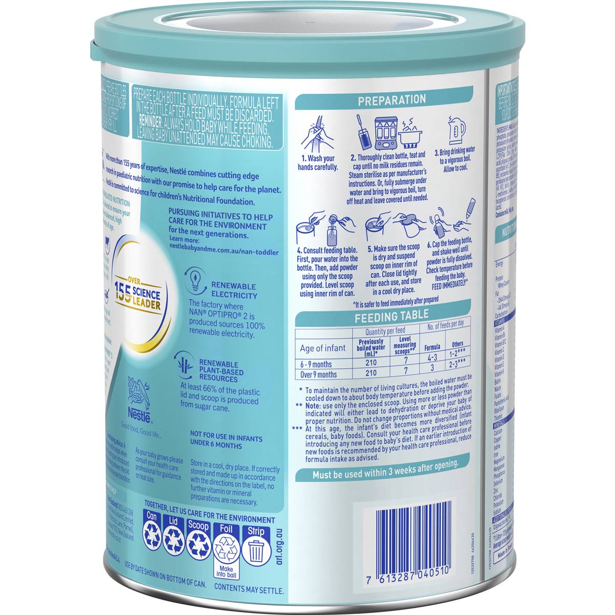 Nestle Nan Optipro 2 Follow On Baby Formula 6-12M 800g