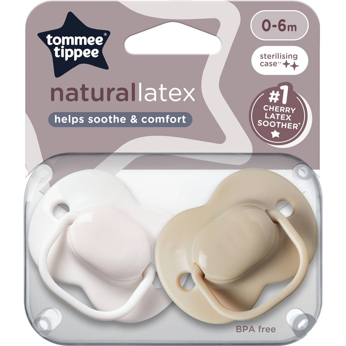 Tommee Tippee No.2 Cherry Latex Soother 0-6 Months 2 Pack