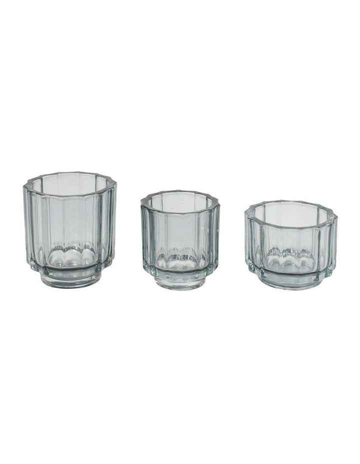 Asher Tealight Smoke 3 Piece Set in Clear