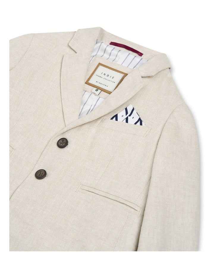 The Palermo Herringbone Blazer (years 000-2) in Light Sand
