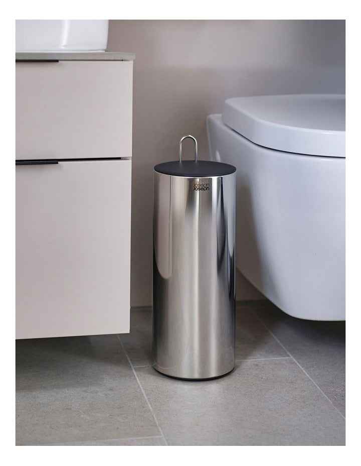 Easy Store Luxe Concealed Toilet Roll Holder in Stainless Steel/Dark