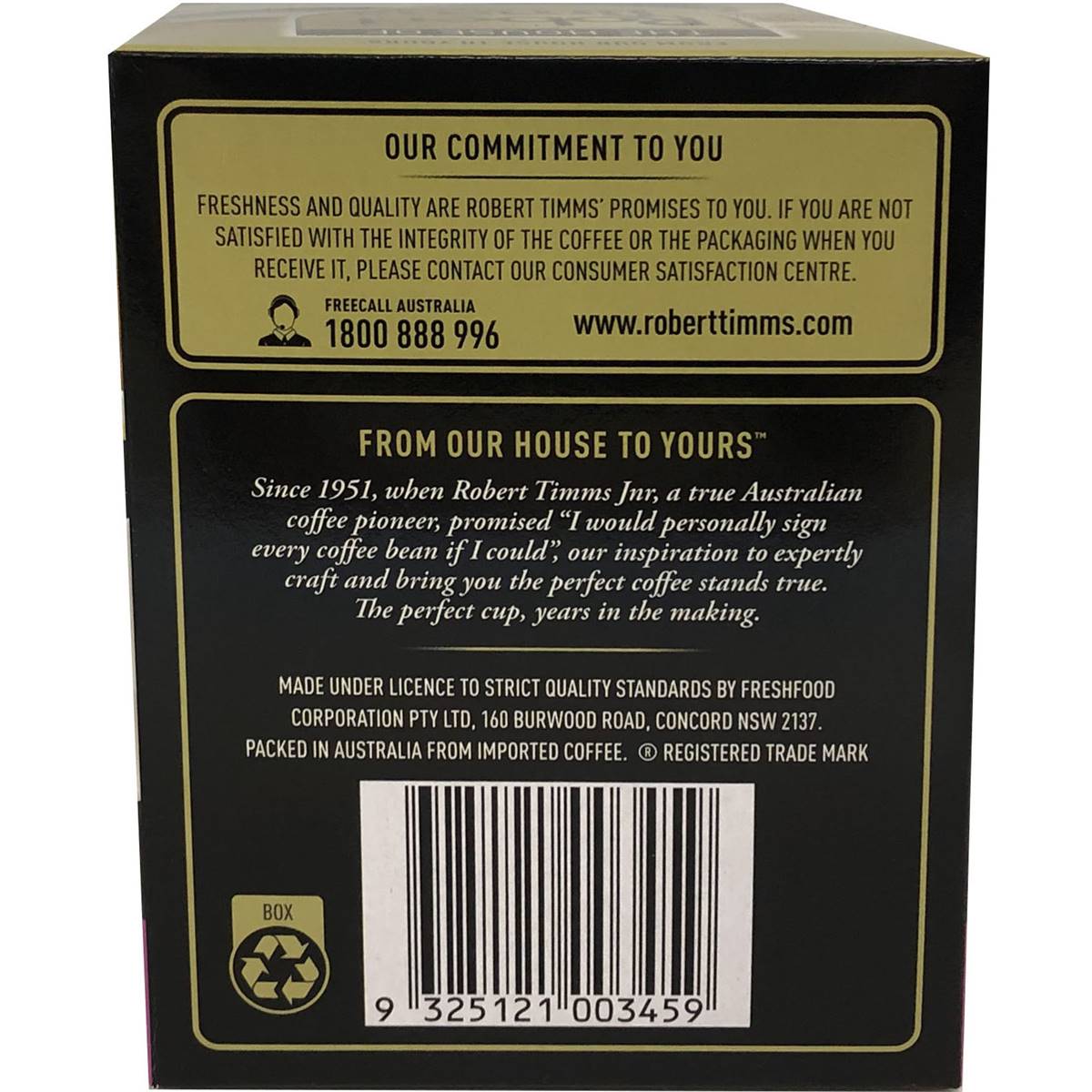 Robert Timms Coffee Bags Decaffeinated 18 pack