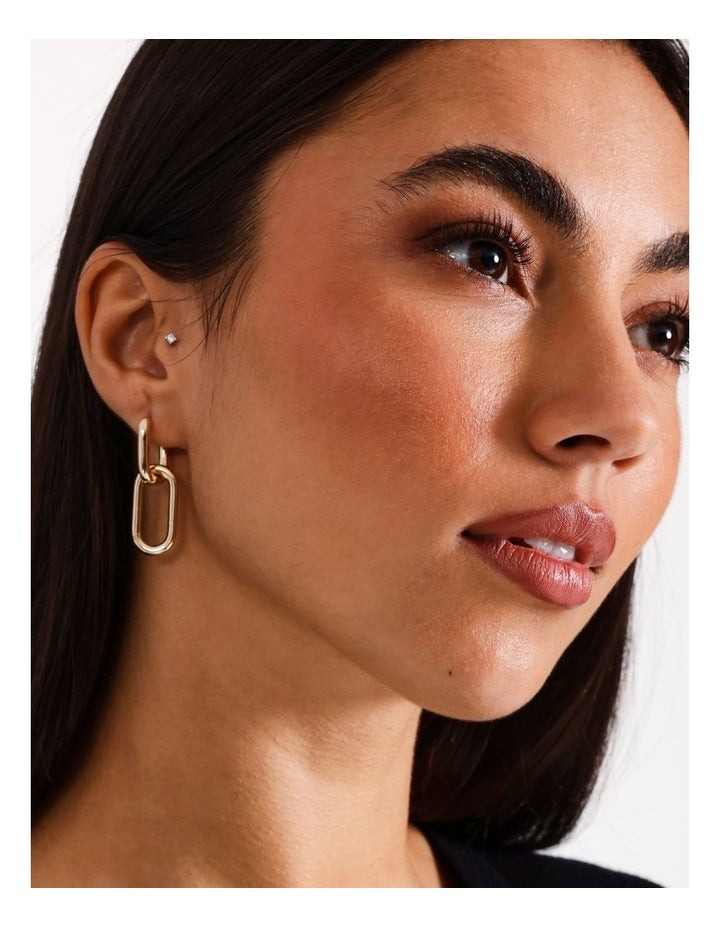 Double Chain Earring in Gold