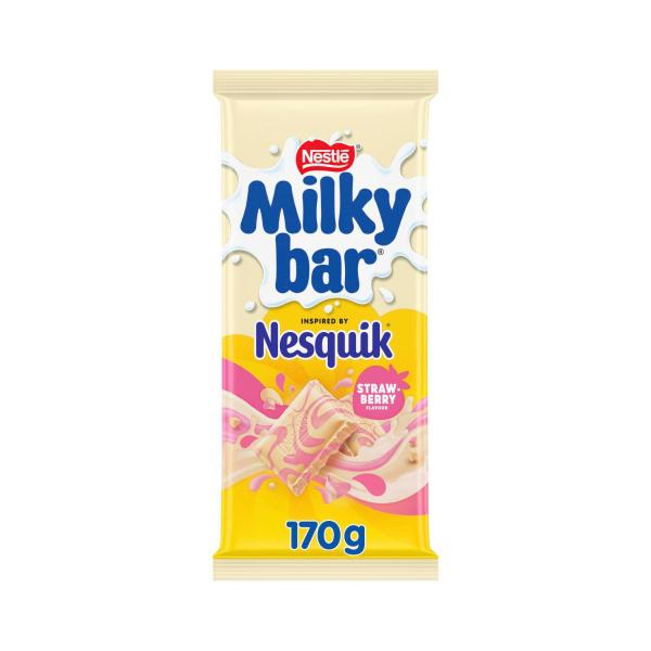 MILKYBAR NESQUIK STRAWBERRY CHOCOLATE BLOCK 170G