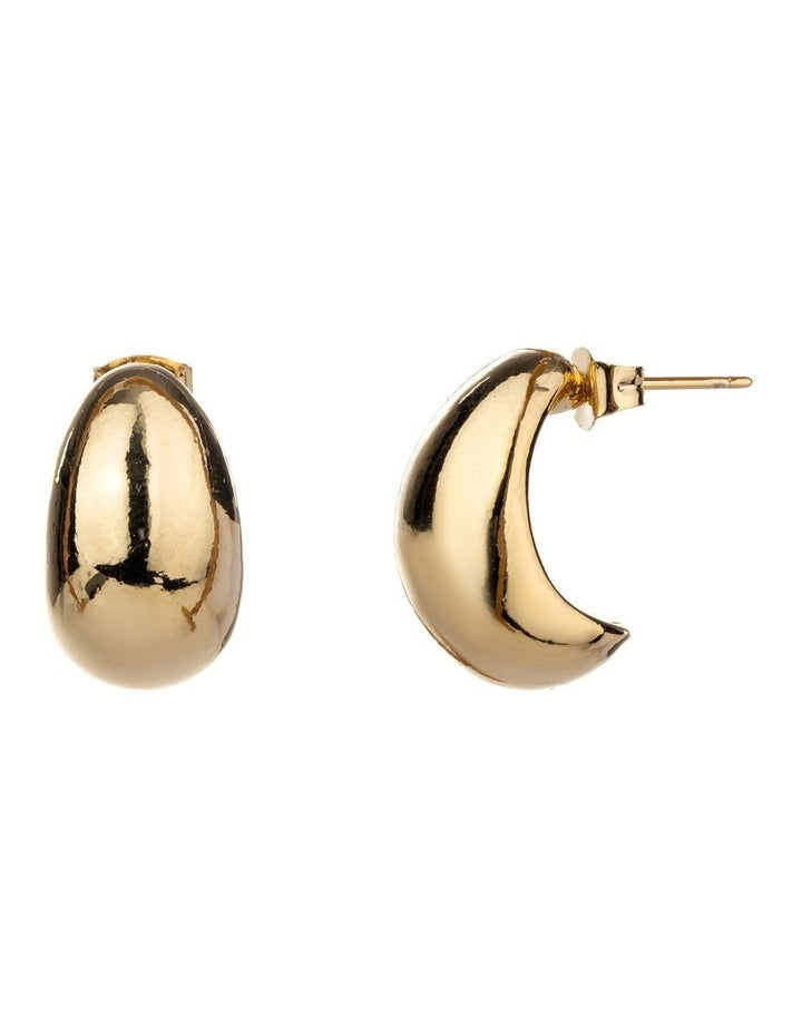 Thick Half Hoop Earring in Gold