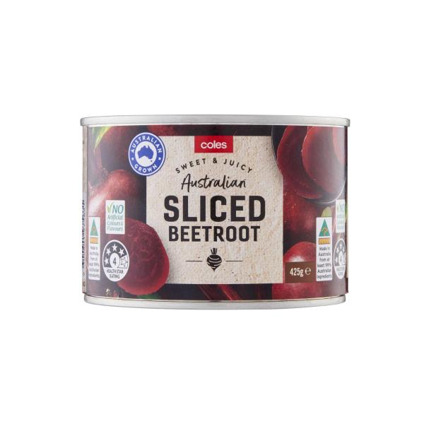 COLES SLICED BEETROOT 425G