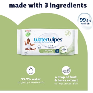 WaterWipes Toddler & Baby Textured Sensitive Wipes 60 pack