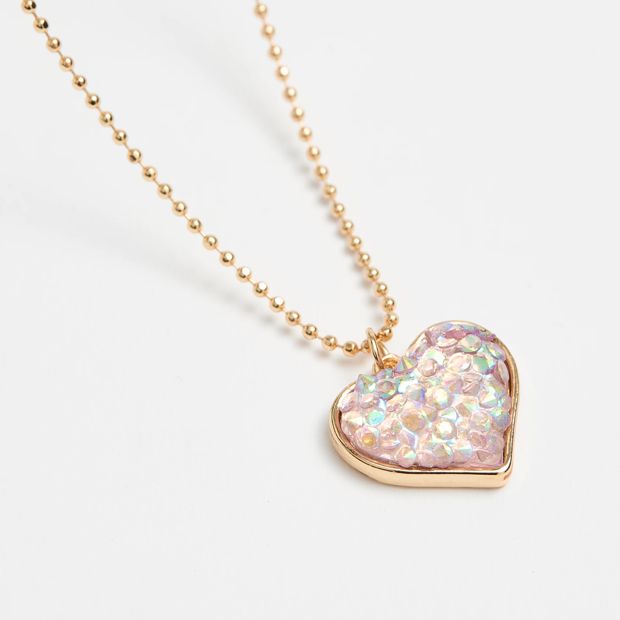 Kids Sparkle Heart Necklace