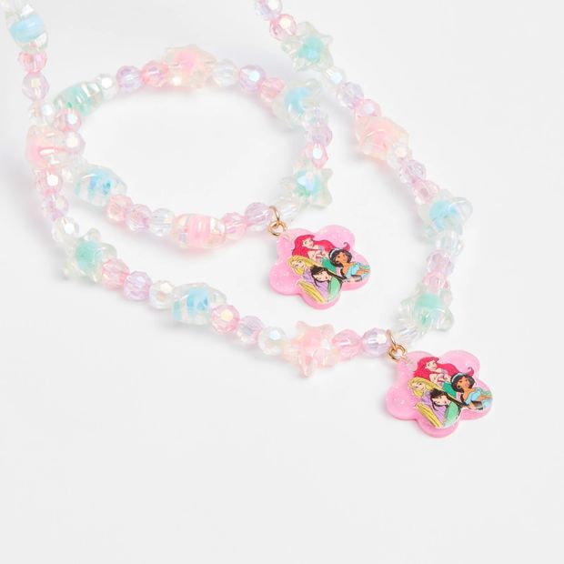 Kids Licensed Disney Princess Necklace and Bracelet Set
