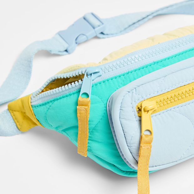 Kids Colour Block Quilted Bumbag