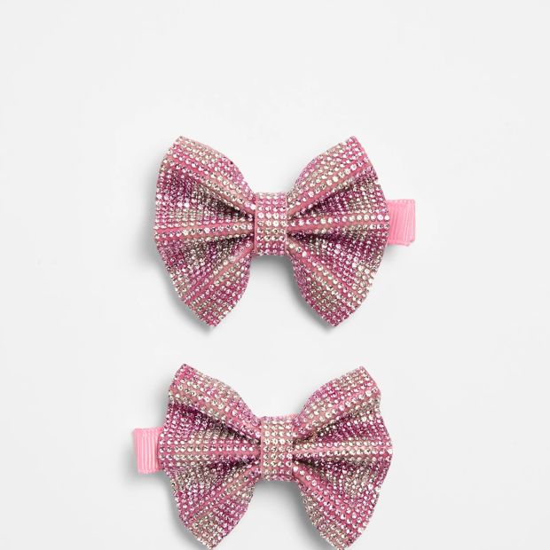 Kids 2 Pack Mini Sparkle Bow Clips