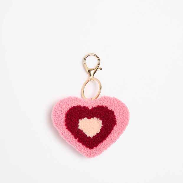 Kids Fluffy Heart Bag Charm