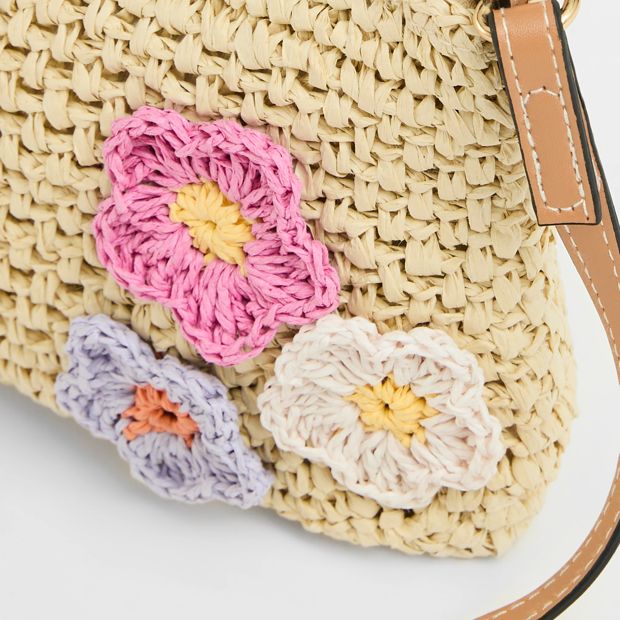 Crochet Flowers Crossbody Bag