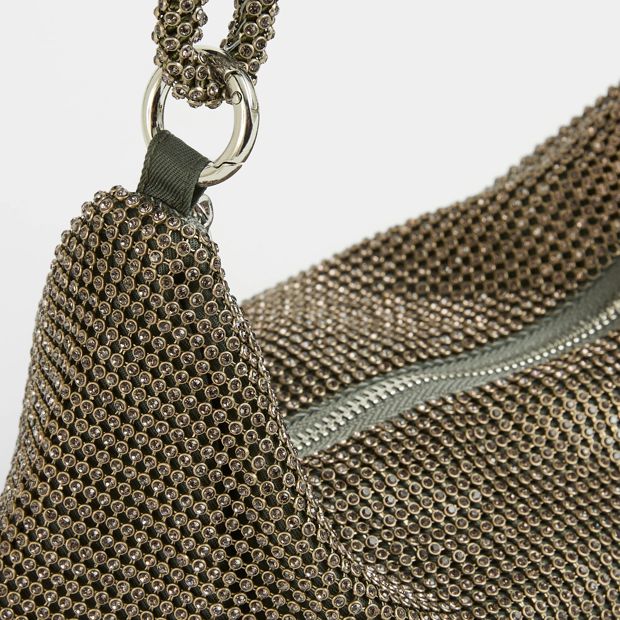 Slouchy Diamante Shoulder Bag