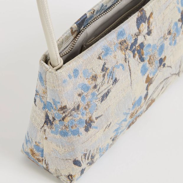 Minimal East West Floral Shoulder Bag