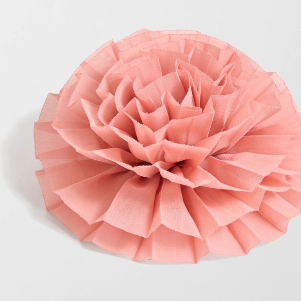 Pleated Fabric Rosette Hair Clip