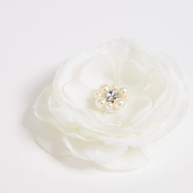 Faux Pearl Centre Flower Clip