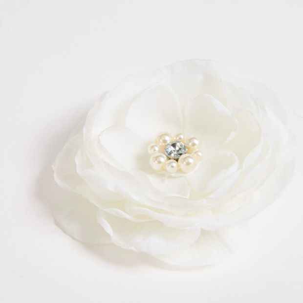 Faux Pearl Centre Flower Clip