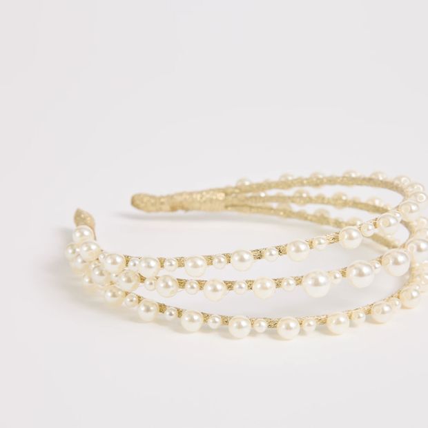Three-Layer Faux Pearl Headband