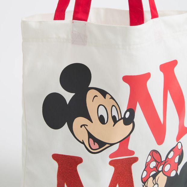 Licensed Disney Minnie & Mickey Mouse Cotton Tote Bag