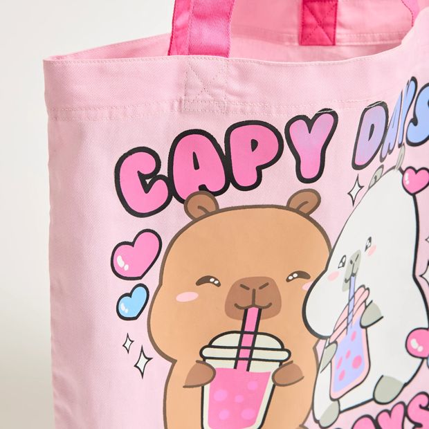 Licensed CapyFun Capybara Canvas Tote Bag