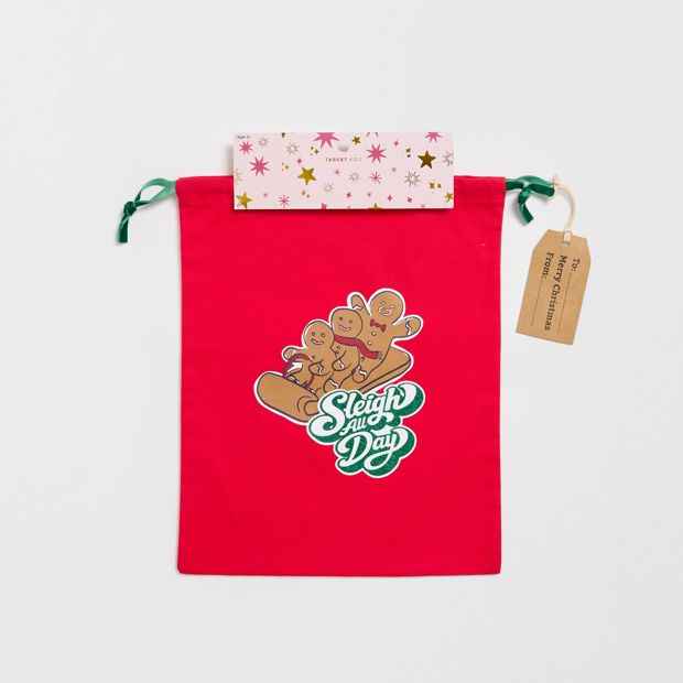 Christmas Sleigh The Day Drawstring Bag