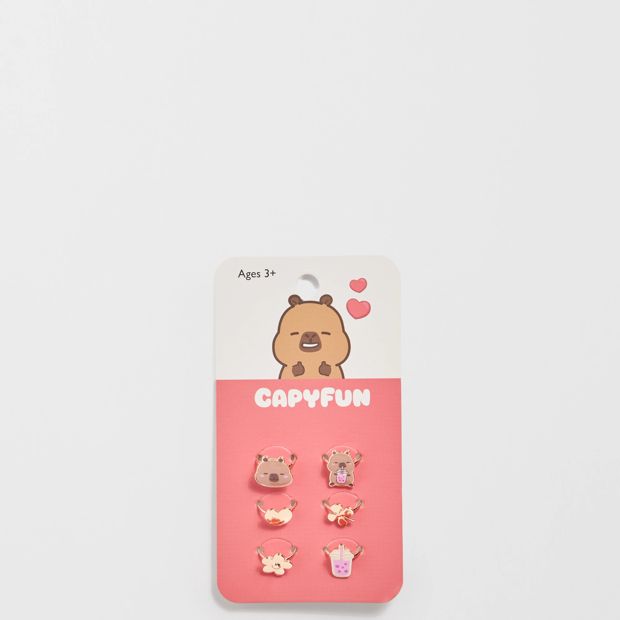 CapyFun Capybara 6 Pack Rings Set