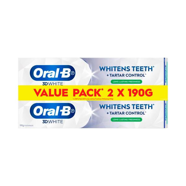 ORAL B 3D WHITE LONG LASTING TOOTHPASTE 2 PACK