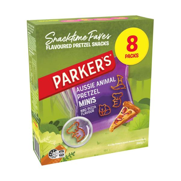 PARKERS PRETZELS BBQ MULTIPACK 8PK 200G