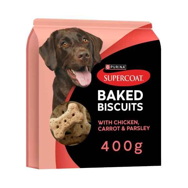 SUPERCOAT CHICKEN PARSLEY & CARROT BAKED BISCUITS DOG TREATS 400 GRAM