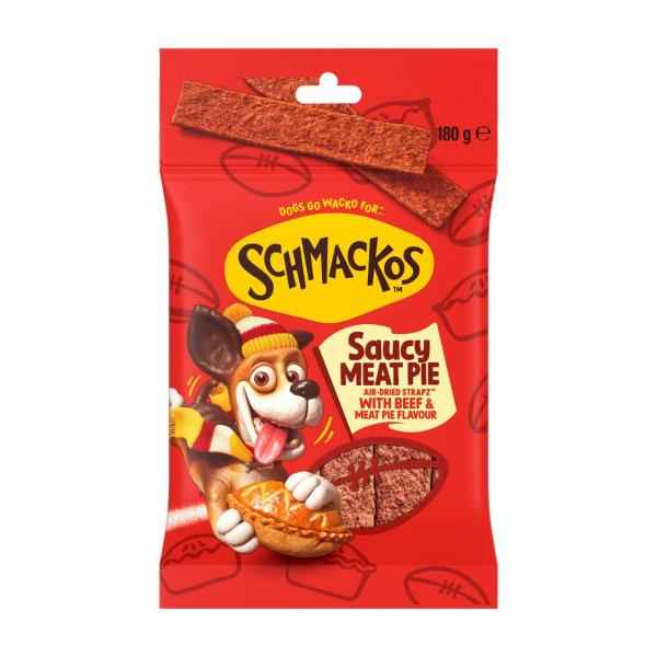 SCHMACKOS STRAPZ MEAT PIE DOG TREATS 180G