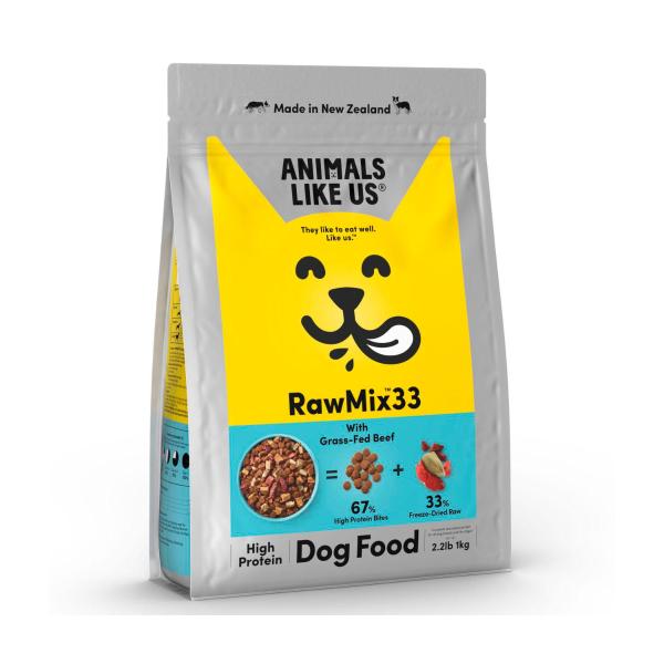 ANIMALS LIKE US RAWMIX33 WITH GRASS-FED BEEF DRY DOG FOOD 1KG