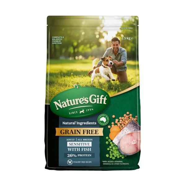 NATURE'S GIFT GRAINFREE WITH FISH SENSITIVE DRY DOG FOOD 2.5KG