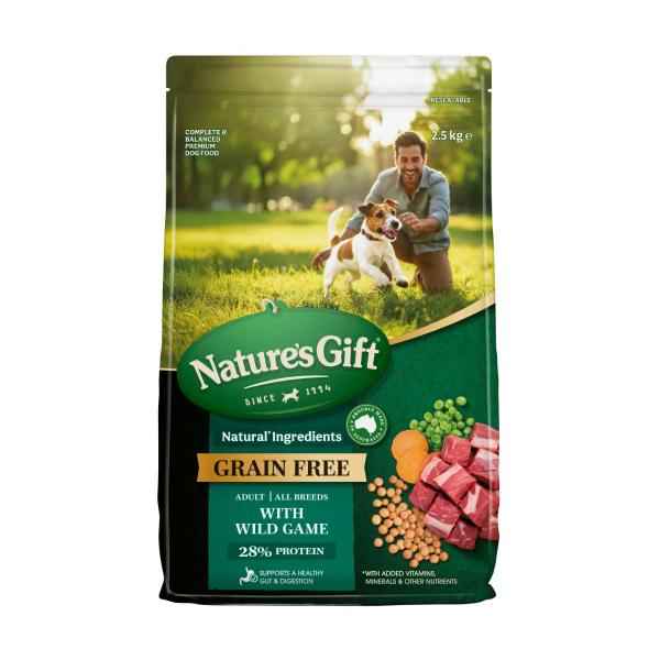 NATURE'S GIFT GRAINFREE WITH WILD GAME DRY DOG FOOD 2.5KG