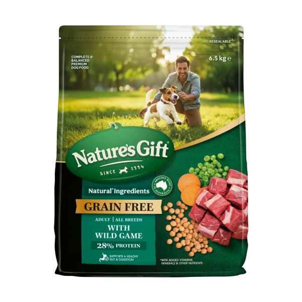 NATURE'S GIFT GRAINFREE WITH WILD GAME DOG FOOD 6.5KG