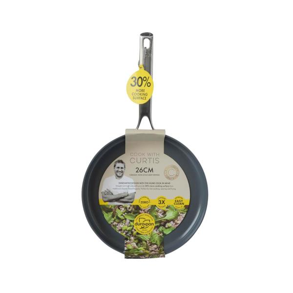 COOK WITH CURTIS DURAPAN CERAMIC NON-STICK FRYPAN 26CM