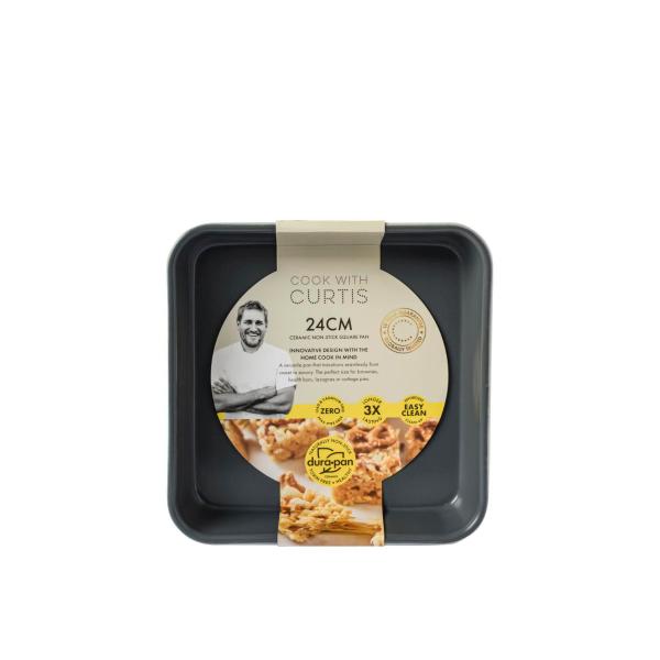COOK WITH CURTIS DURAPAN CERAMIC NON-STICK SQUARE PAN 24CM